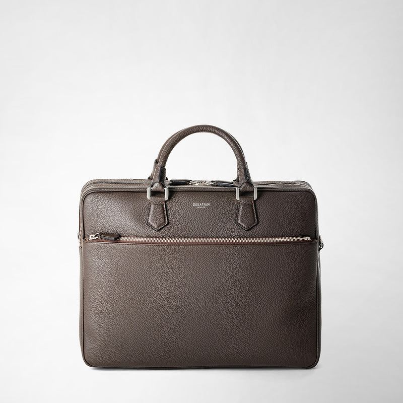 Serapian Borsa business grande in pelle cachemire espresso Soddisfazione Garantita