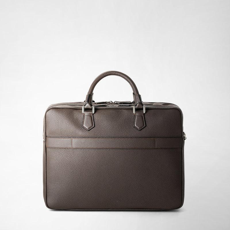 Serapian Borsa business grande in pelle cachemire espresso Soddisfazione Garantita