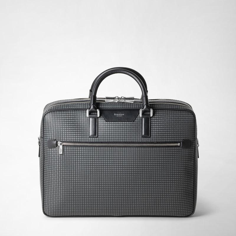 Serapian Borsa business doppio scomparto in stepan nero Qualità Garantita