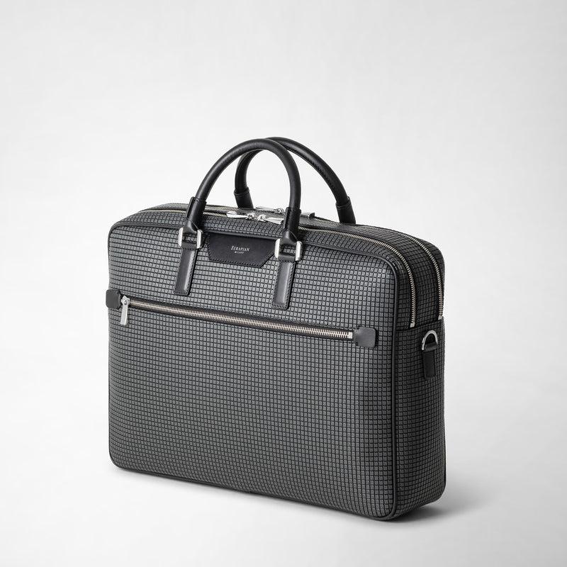 Serapian Borsa business doppio scomparto in stepan nero Qualità Garantita