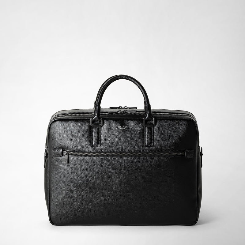 Serapian Borsa business doppio scomparto pelle evoluzione nero Promozione Limitata