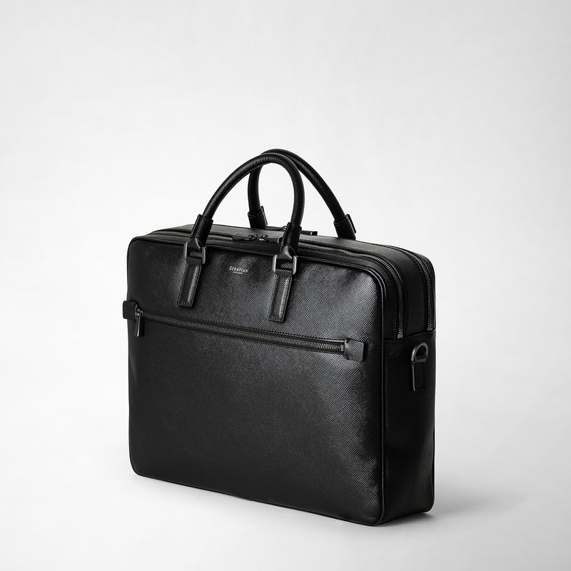 Serapian Borsa business doppio scomparto pelle evoluzione nero Promozione Limitata