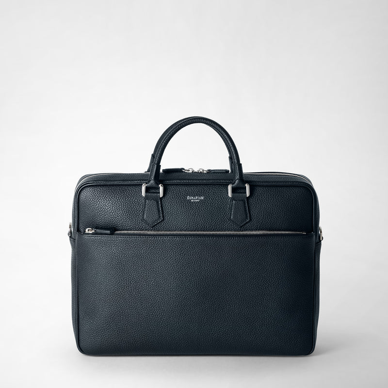 Serapian Borsa business slim in pelle cachemire blu navy Affare Del Giorno