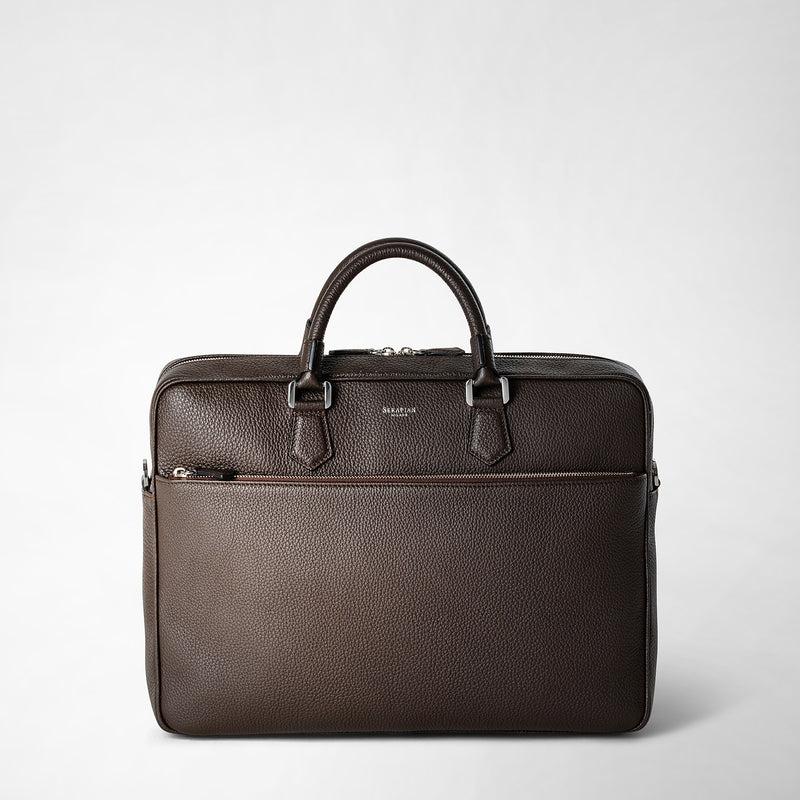 Serapian Borsa business slim in pelle cachemire espresso Prezzo Ridotto