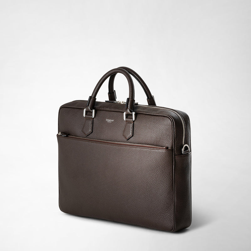 Serapian Borsa business slim in pelle cachemire espresso Prezzo Ridotto