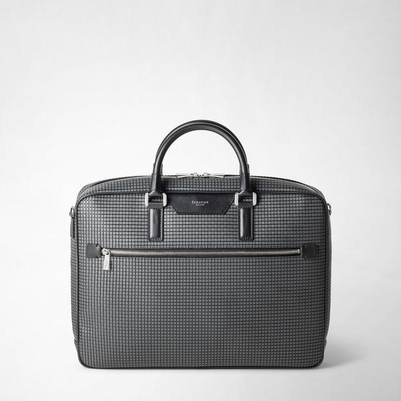 Serapian Borsa business slim in stepan asfalto-nero Presa