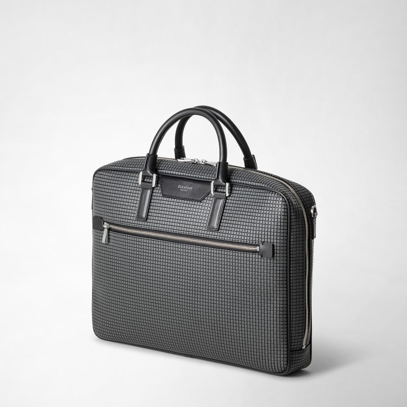 Serapian Borsa business slim in stepan asfalto-nero Presa