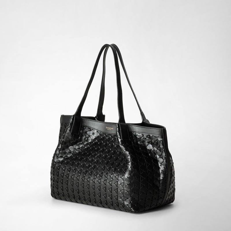 Serapian Tote bag secret piccola in mosaico nero I Più Venduti