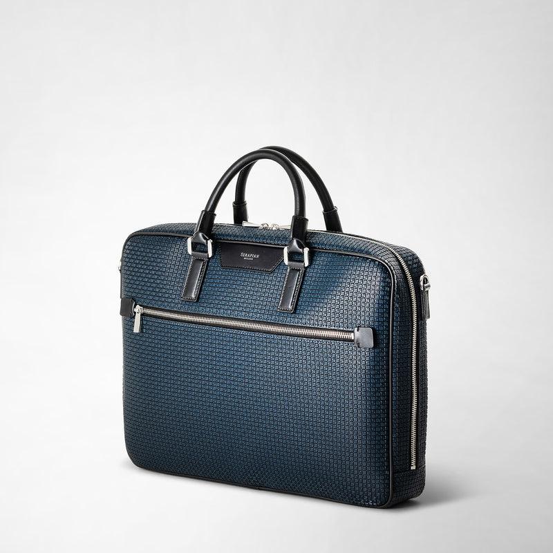 Serapian Borsa business slim in stepan blu oceano-nero Nuova
