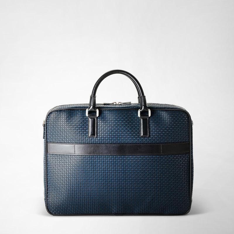 Serapian Borsa business slim in stepan blu oceano-nero Nuova