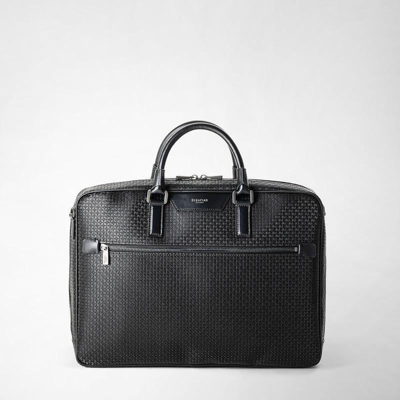 Serapian Borsa business slim in stepan nero-nero eclissi Moda