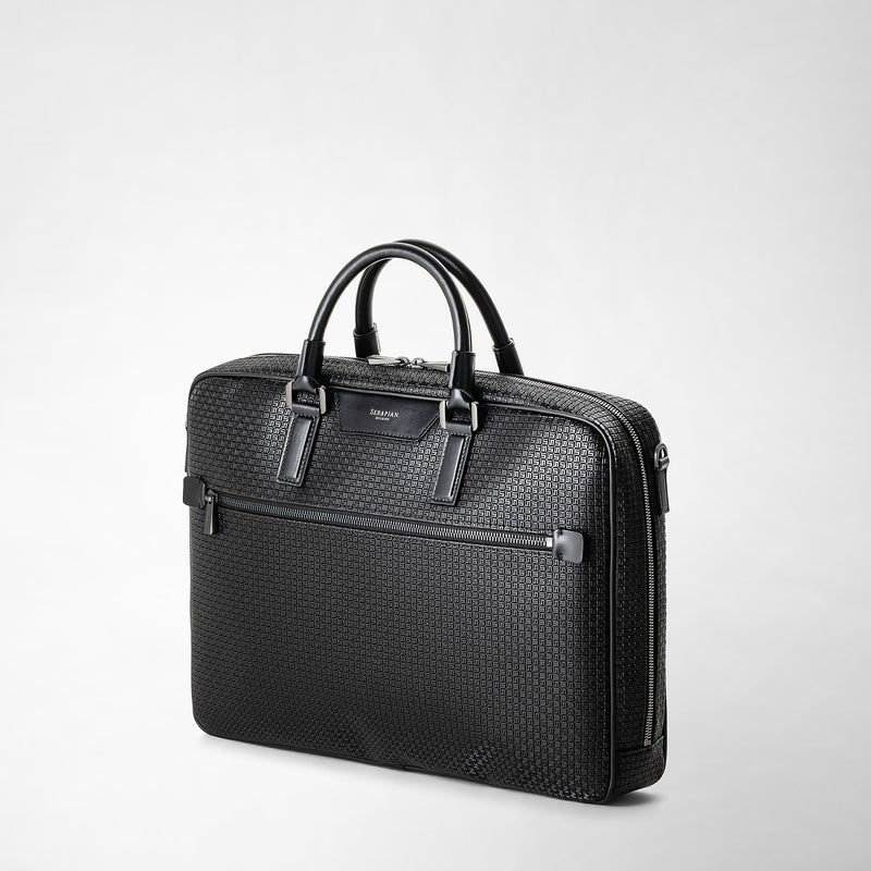 Serapian Borsa business slim in stepan nero-nero eclissi Moda