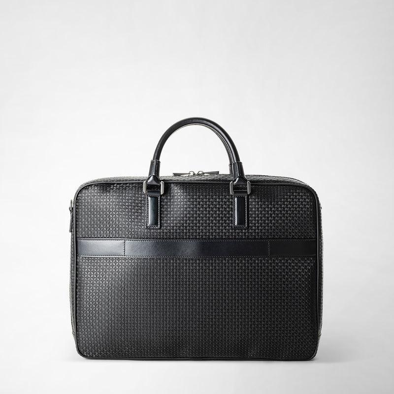 Serapian Borsa business slim in stepan nero-nero eclissi Moda