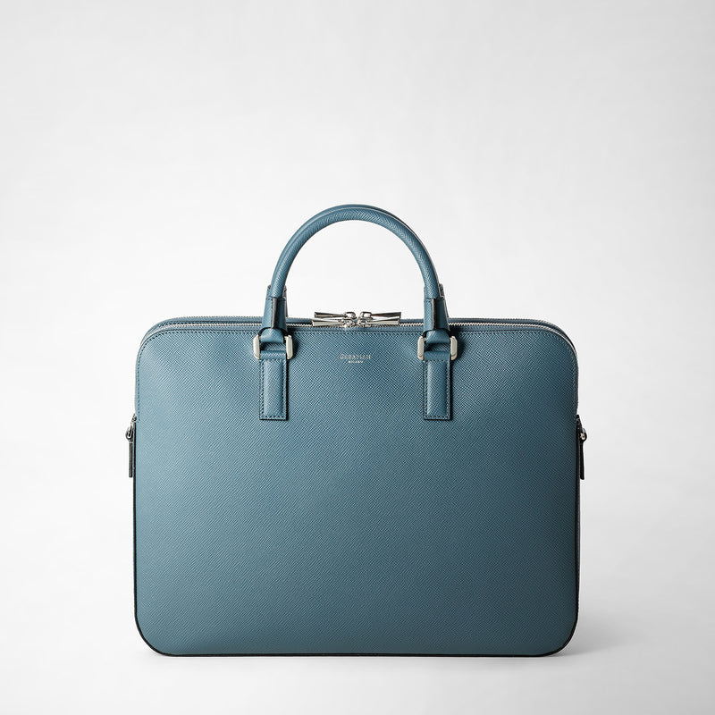 Serapian BORSA BUSINESS SLIM CON DOPPIA ZIP IN PELLE EVOLUZIONE 2025