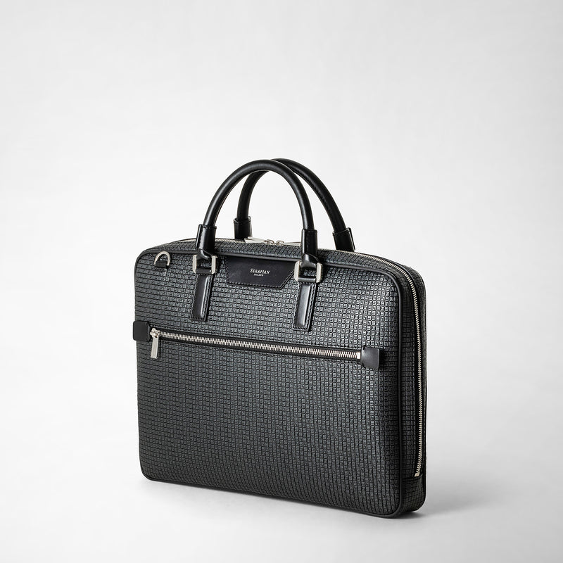 Serapian Borsa business extra slim in stepan asfalto-nero Vendita
