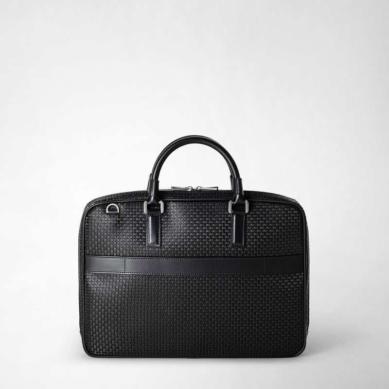 Serapian Borsa business extra slim in stepan nero-nero eclissi Spedizione Gratuita