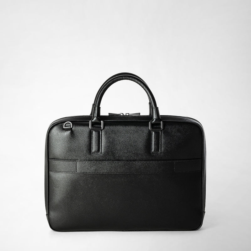 Serapian Borsa business extra slim in pelle evoluzione nero Pezzi Unici