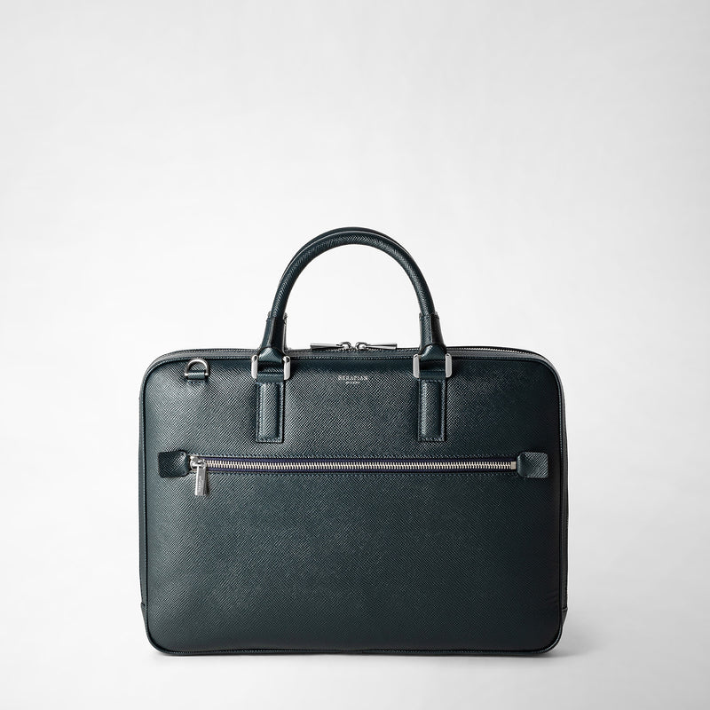 Serapian Borsa business extra slim in pelle evoluzione blu navy Soddisfazione Garantita