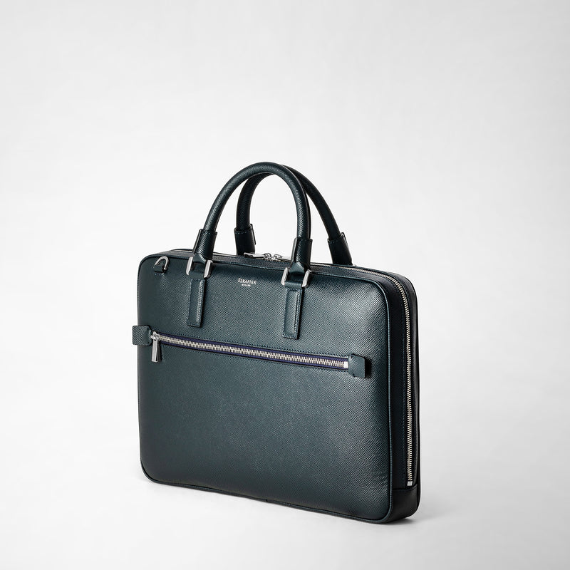 Serapian Borsa business extra slim in pelle evoluzione blu navy Soddisfazione Garantita