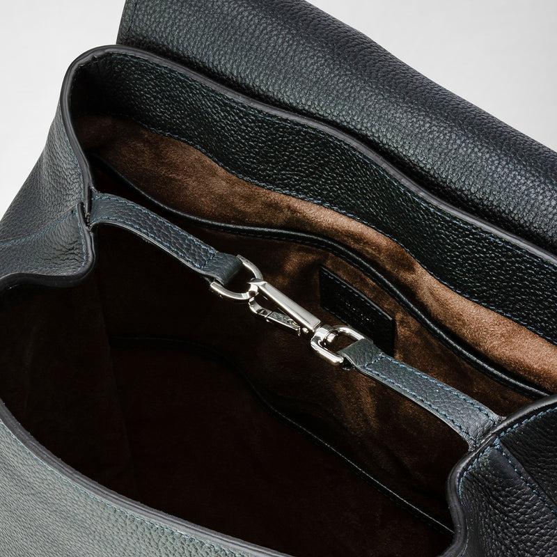 Serapian Day backpack in cachemire leather navy blue Negozi Online