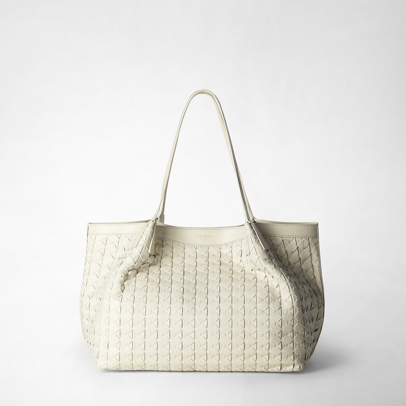 Serapian Tote bag secret piccola in mosaico panna Consegna Veloce