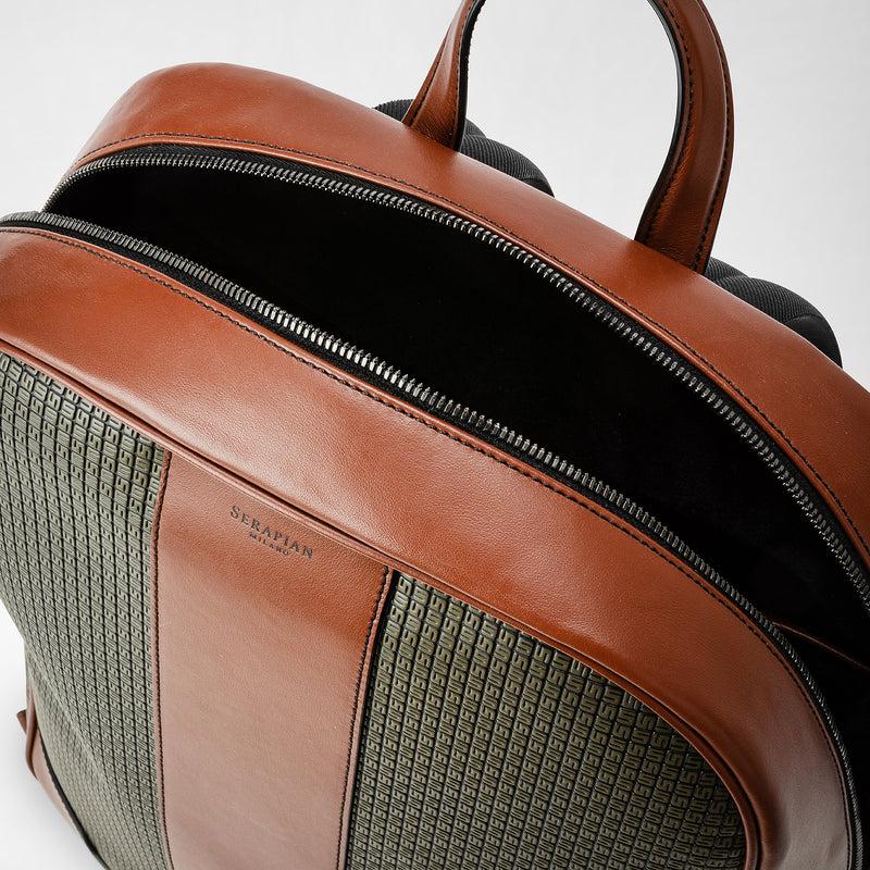 Serapian Backpack in stepan kaki and cuoio Offerte