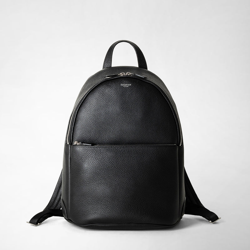 Serapian Backpack in cachemire leather black Vendita Calda