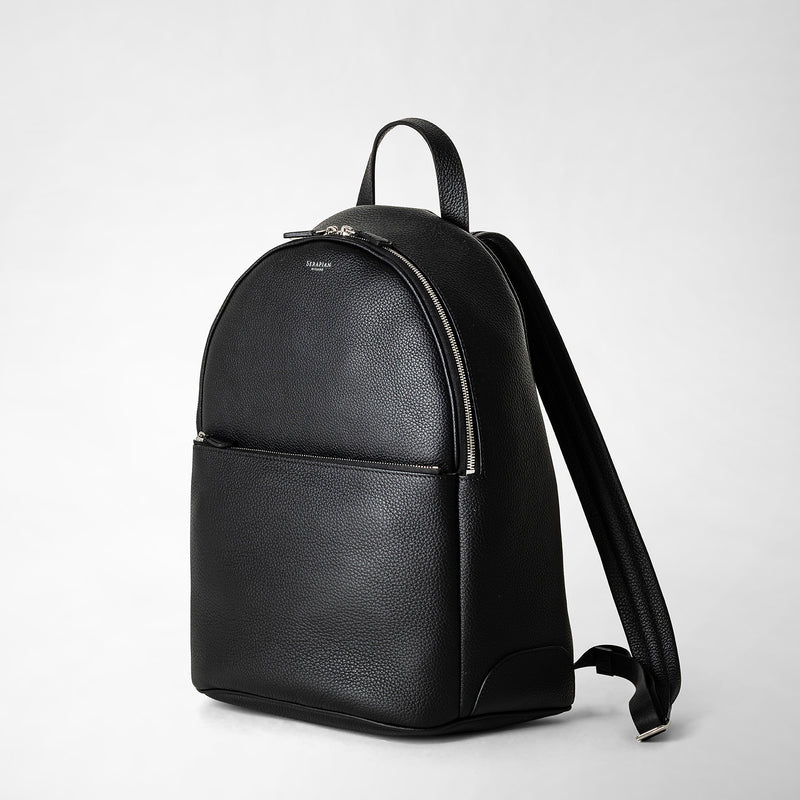 Serapian Backpack in cachemire leather black Vendita Calda