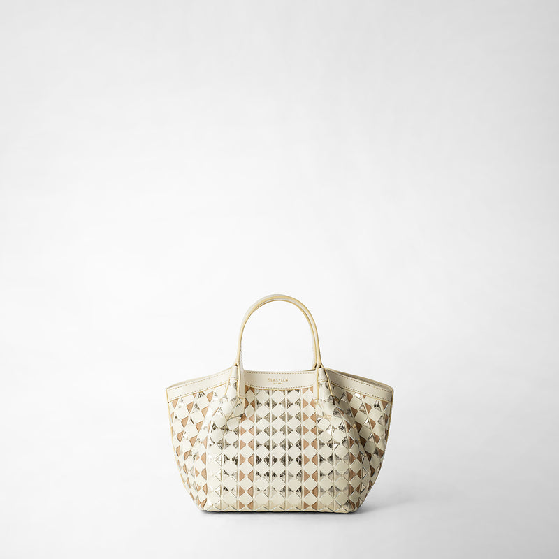 Serapian BORSA SECRET MINI IN MOSAICO ED ELAPHE Nuovo