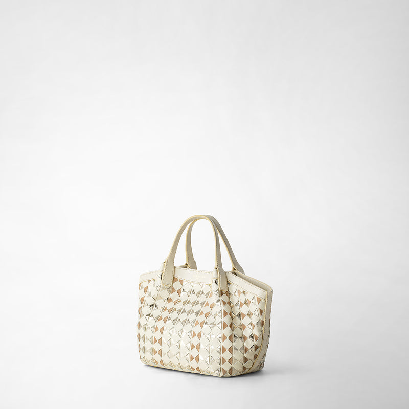 Serapian BORSA SECRET MINI IN MOSAICO ED ELAPHE Nuovo