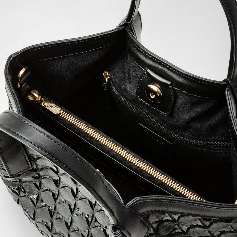Serapian Mini secret bag in mosaico and elaphe black Qualità