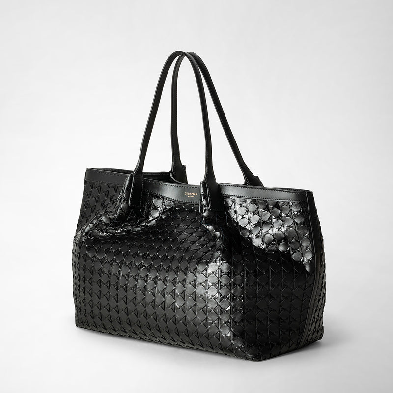 Serapian Secret tote bag in mosaico and elaphe black Vendita