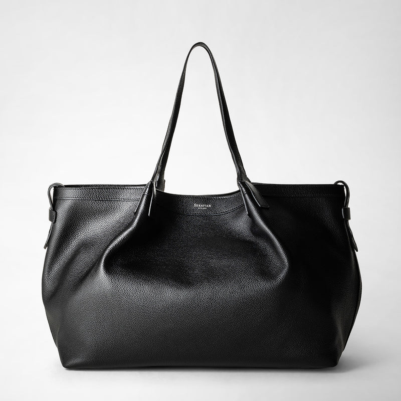 Serapian Tote bag secret in pelle rugiada nero Pezzi Unici