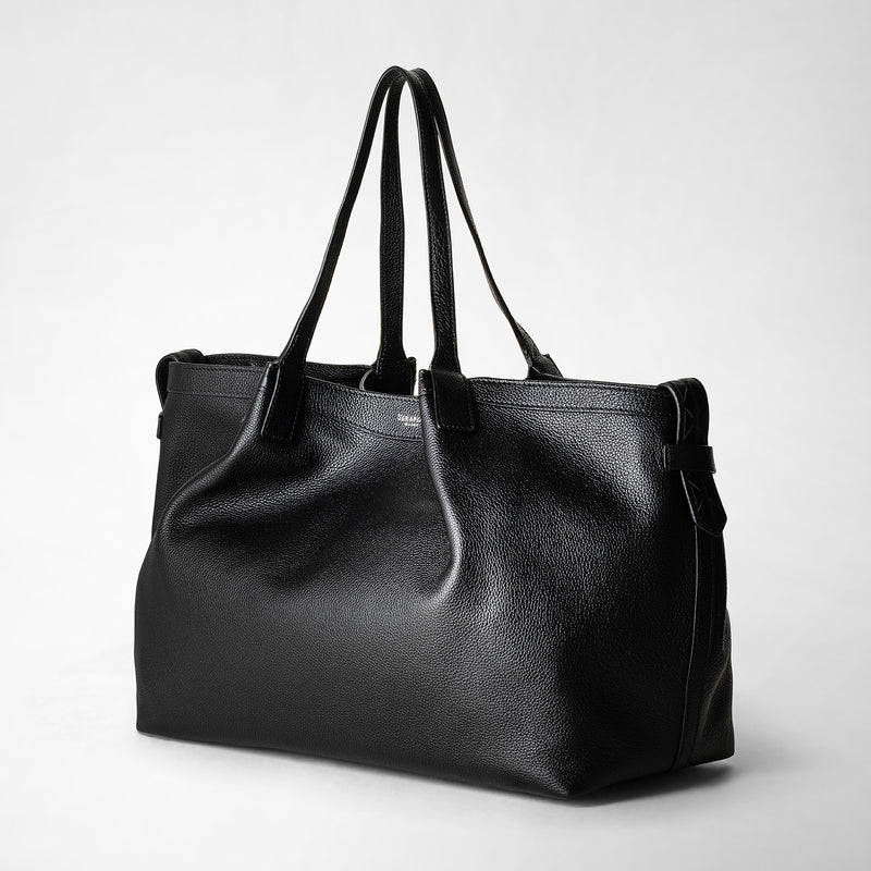 Serapian Tote bag secret in pelle rugiada nero Pezzi Unici