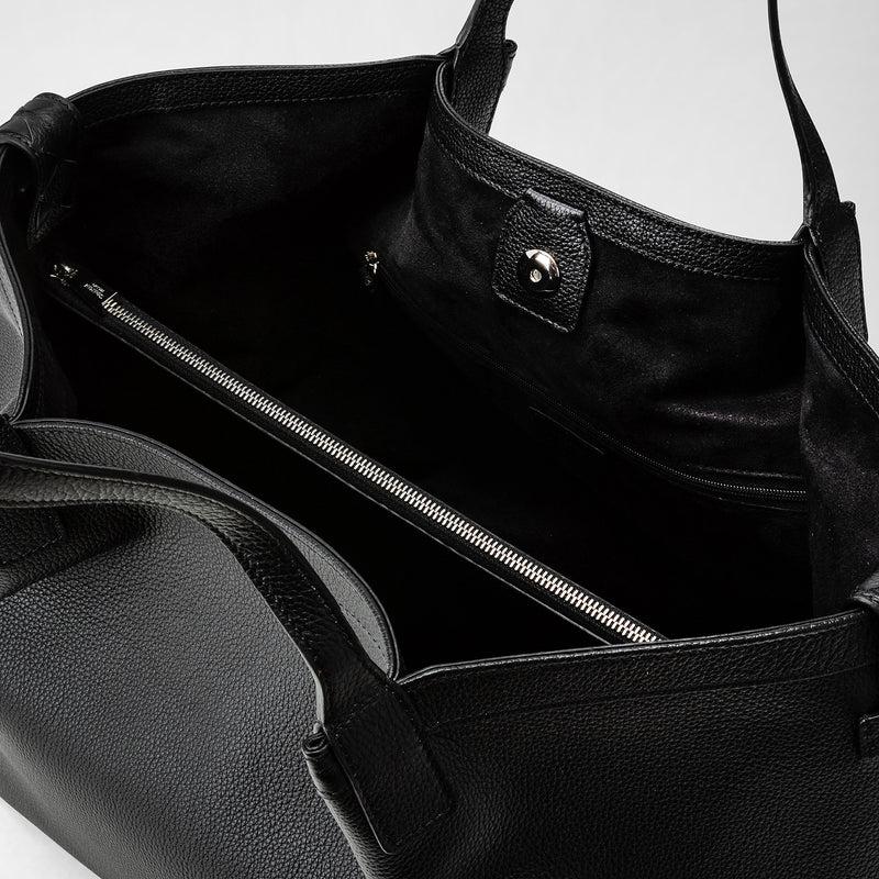 Serapian Tote bag secret in pelle rugiada nero Pezzi Unici