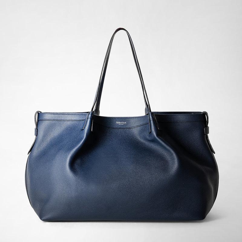 Serapian Tote bag secret in pelle rugiada blu navy Negozi Online