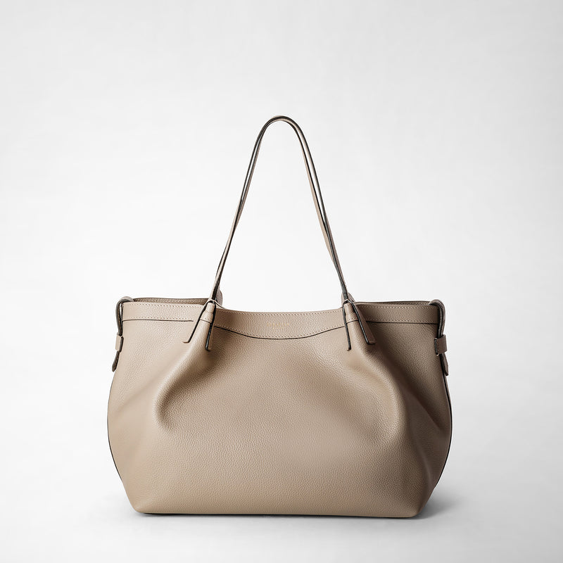Serapian Small secret tote bag in rugiada leather sahara Promozione Limitata