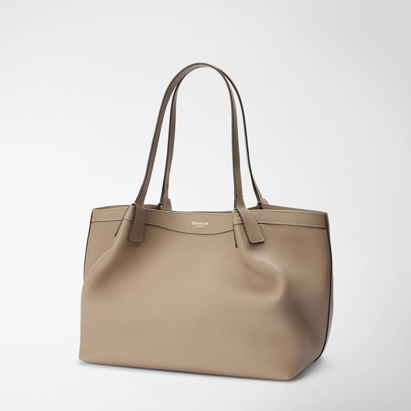 Serapian Small secret tote bag in rugiada leather sahara Promozione Limitata