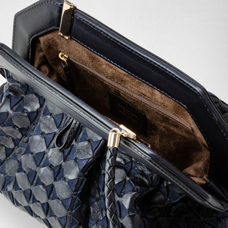 Serapian Secret clutch bag in mosaico midnight blue Convenienza