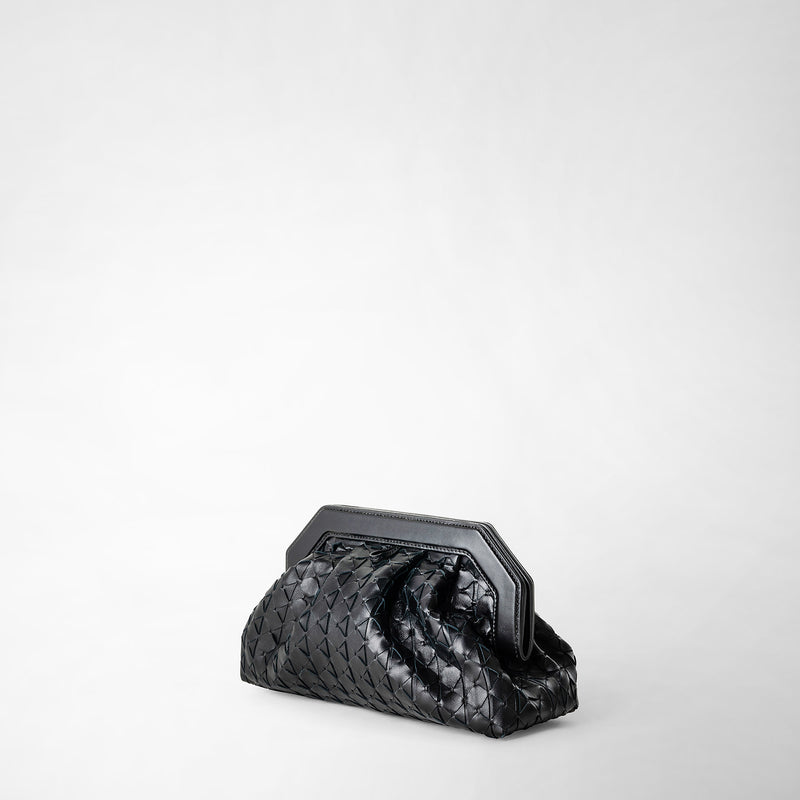 Serapian Clutch secret in mosaico nero Sconto