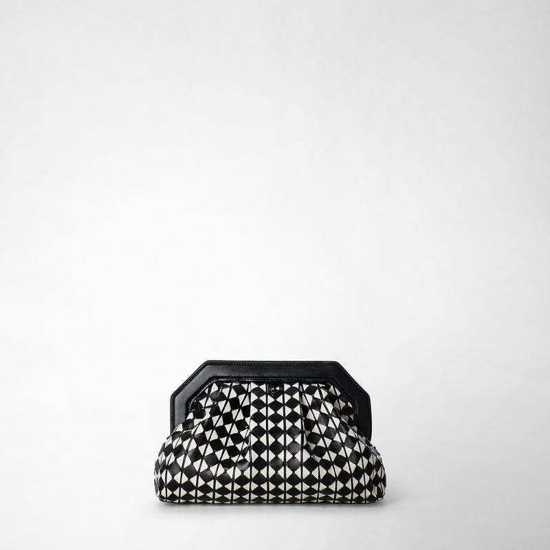 Serapian Clutch secret in mosaico nero-panna Economico