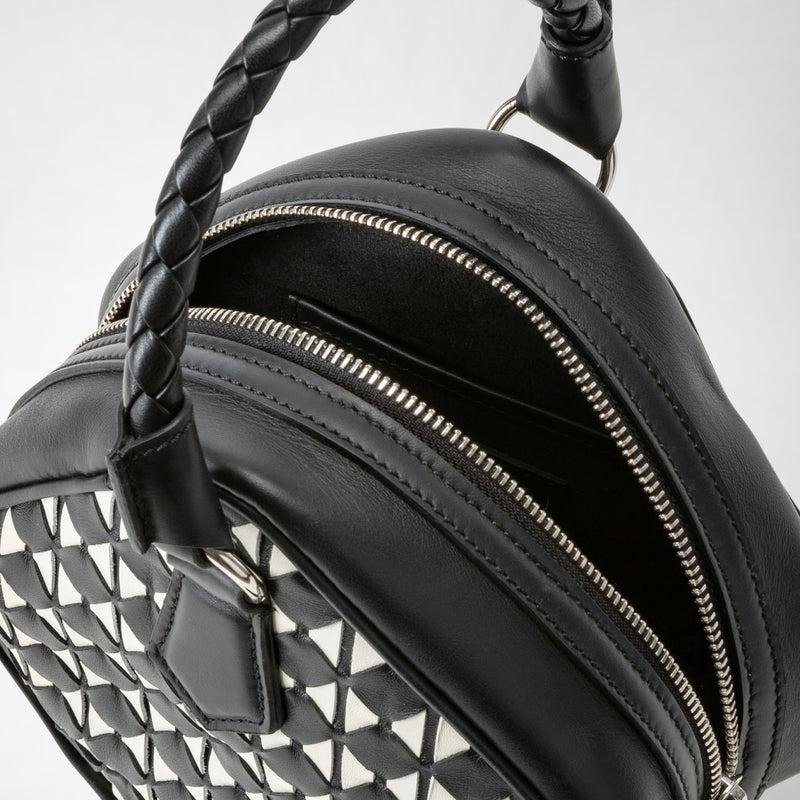 Serapian Borsa a mano petra in mosaico nero-panna Outlet