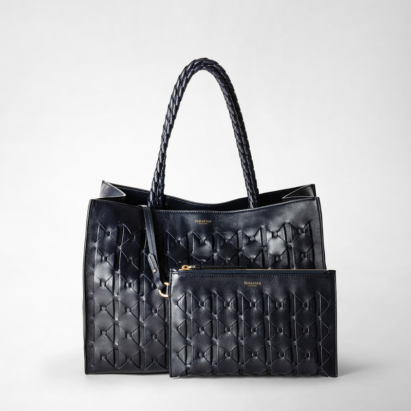 Serapian 1928 tote bag in mosaico midnight blue Hotsell