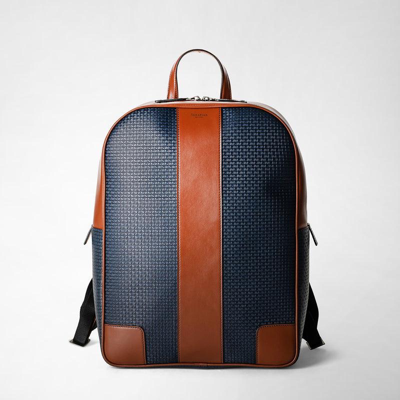 Serapian Zaino in stepan 72 blu oceano-cuoio Saldi Di Fabbrica