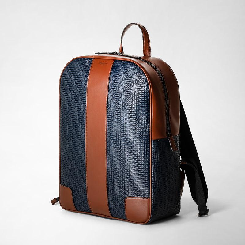 Serapian Zaino in stepan 72 blu oceano-cuoio Saldi Di Fabbrica