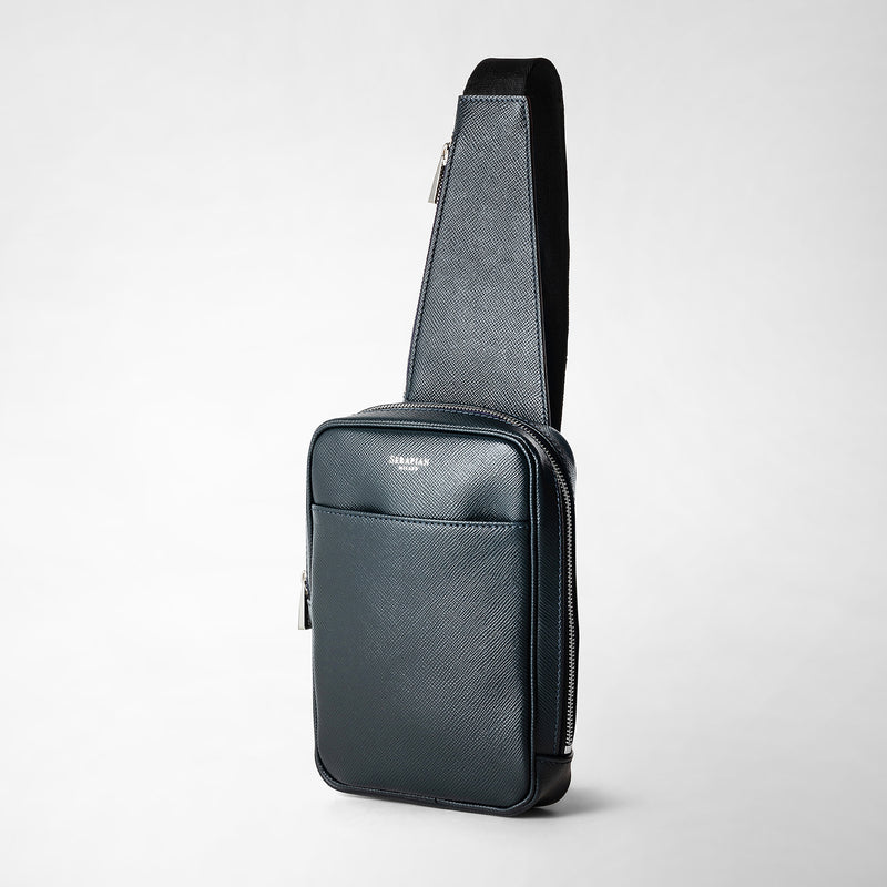 Serapian Zaino monospalla in pelle evoluzione blu navy I Più Venduti