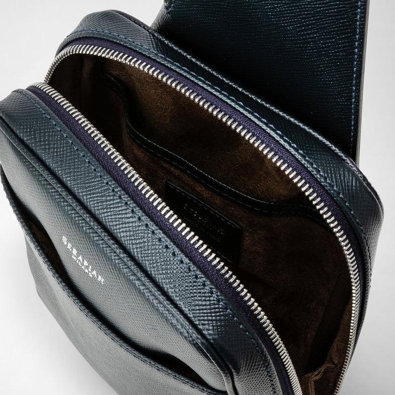 Serapian Zaino monospalla in pelle evoluzione blu navy I Più Venduti