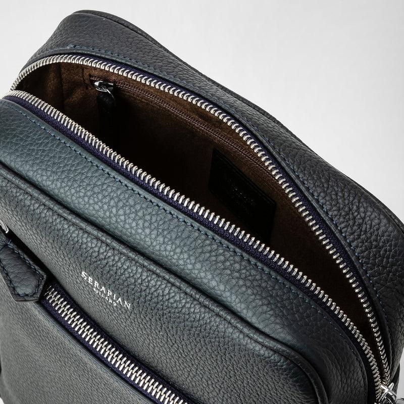Serapian Tracolla north south in pelle cachemire blu navy In Saldo