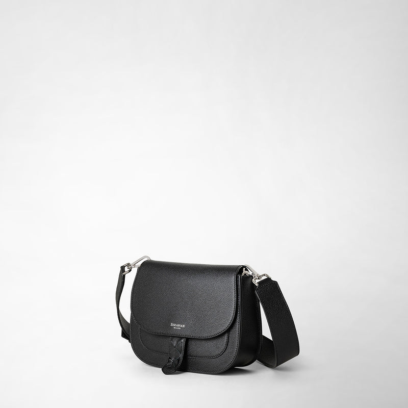 Serapian Borsa luna crossbody in pelle rugiada nero Consegna Veloce