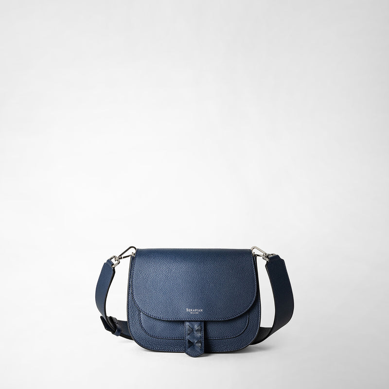 Serapian Borsa luna crossbody in pelle rugiada blue navy Promozione Limitata
